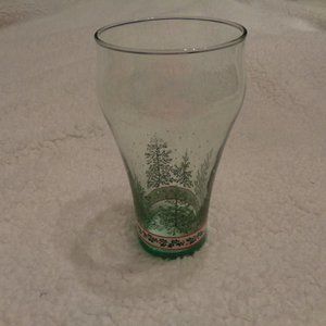 Libbey Coca Cola Holly and Pine Tree Vintage Glass